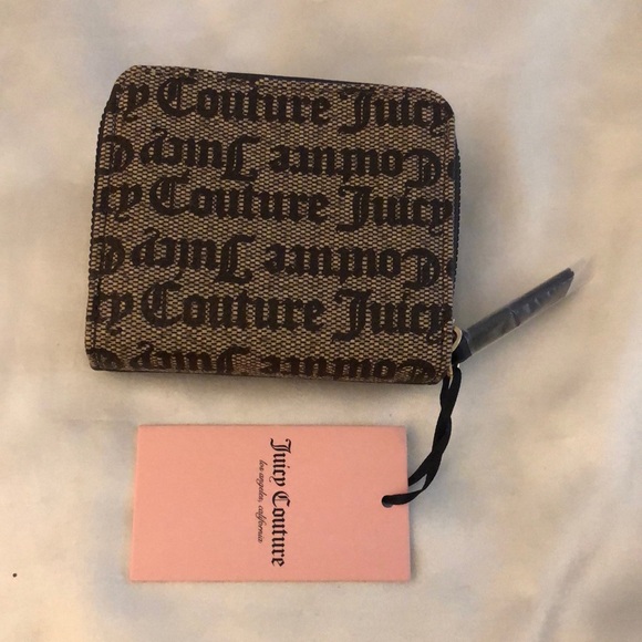 Juicy Couture Taupe Dark Brown Eastside Westside Small ZA Wallet Lock & Key NWT - Picture 10 of 16